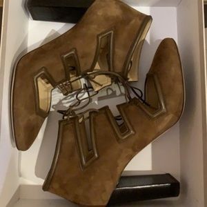 Jimmy Choo Lace -up Leather-trimmed Suede Pumps